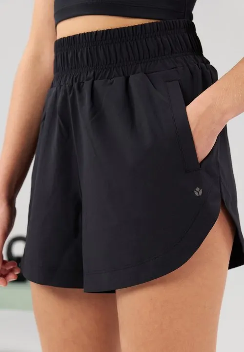 HIGH RISE RUNNING SHORTS - Sports shorts - black