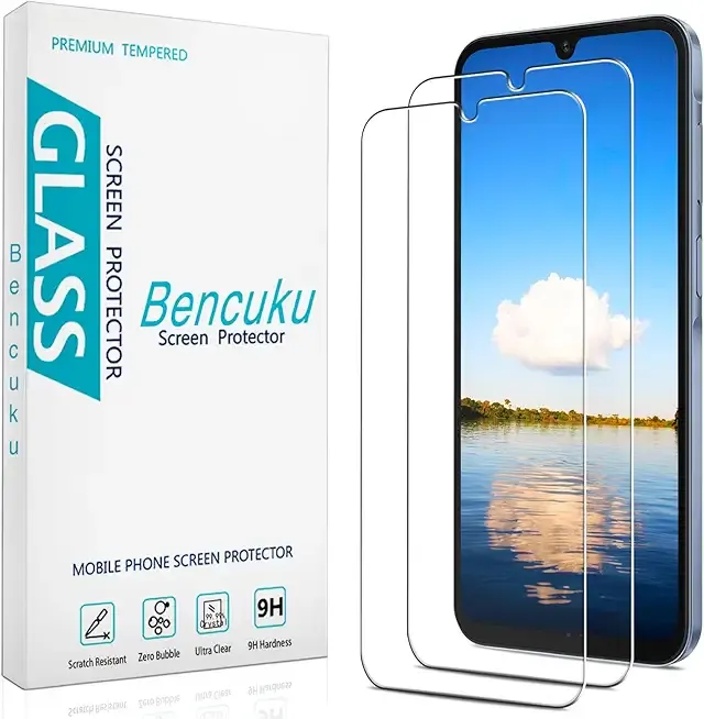 (2 Pack) Designed for Samsung Galaxy A15 5G and Galaxy A15 6.5-inch Tempered Glass Screen Protector, Anti Scratch, Bubble Free
