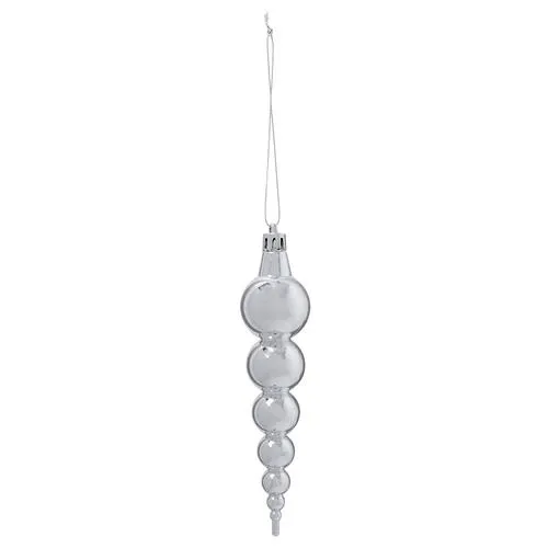 Enchanted Forest® 6" Silver Finial Shatterproof Ornaments - 3 Pack