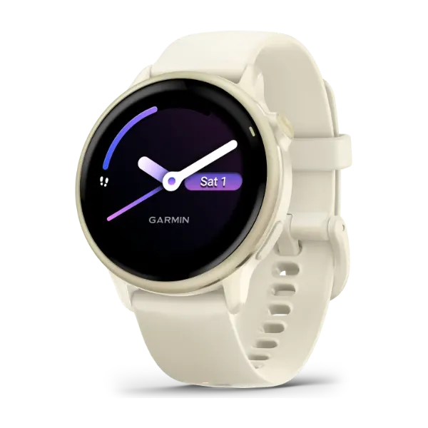Garmin Vivoactive 6 sportsklokke, bone/gold AMOLED
