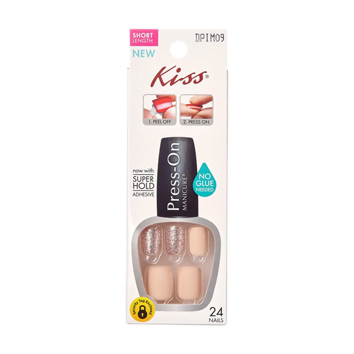 Kiss-Press-On-Short-Manicure,-Nude,-24-Count