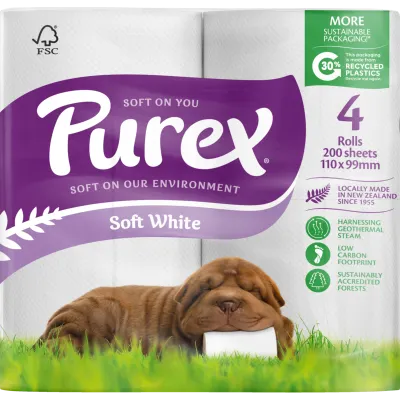 Purex White Toilet Tissue 4s