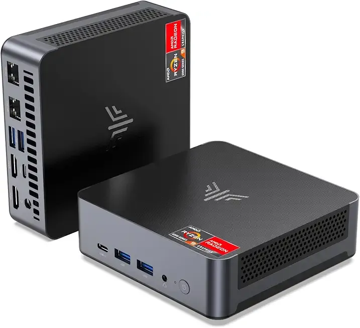 KAMRUI AM21 Mini PC, AMD Ryzen 7 8745HS (8C/16T, up to 4.9GHz), 32GB DDR5 5600MHz RAM, 1TB M.2 2280 PCIe 4.0 SSD, Mini Desktop Computer with Radeon 780M, USB4, Quad Display, Dual LAN, HDMI, WiFi 6