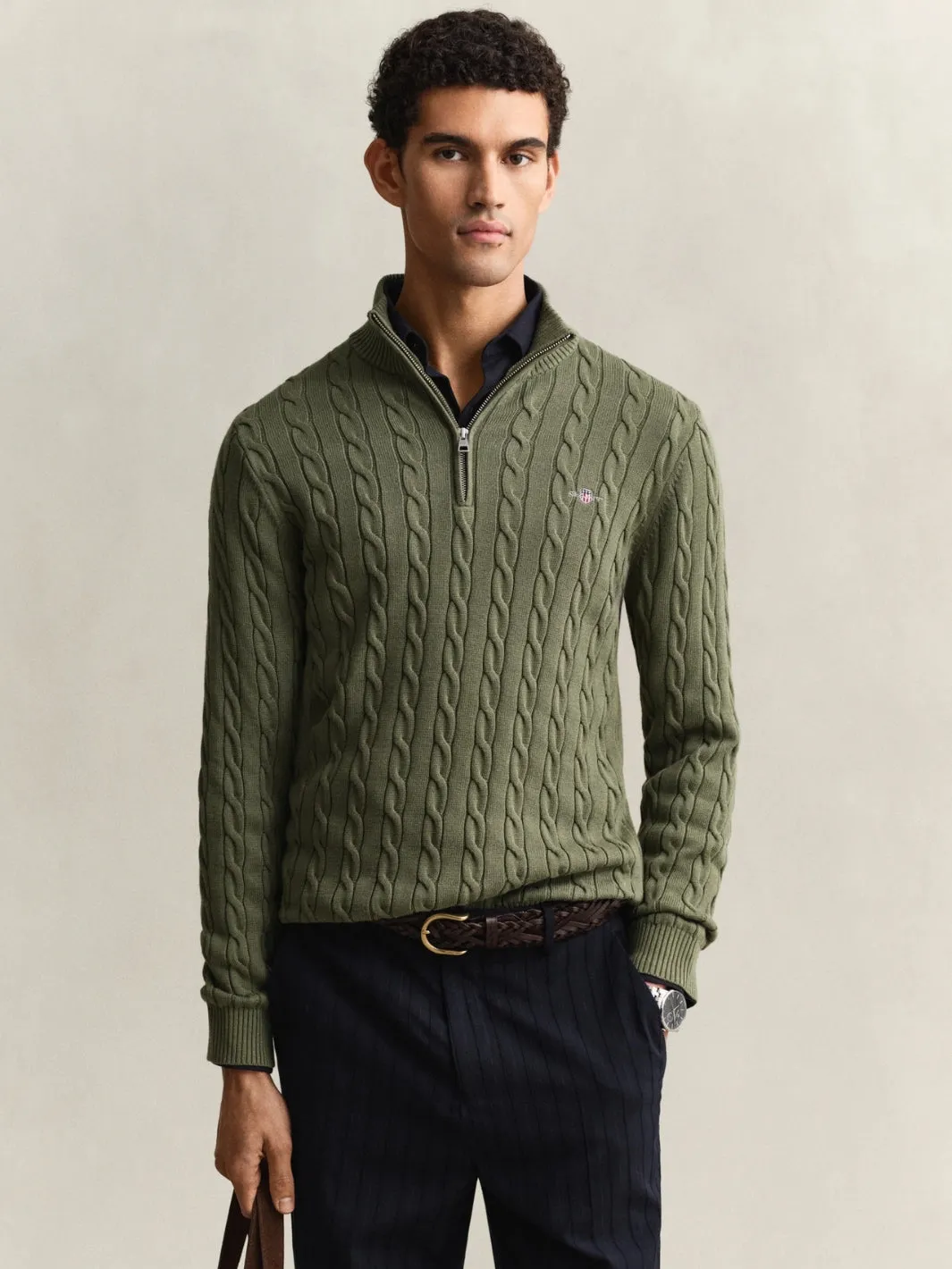 Cotton Cable Half Zip