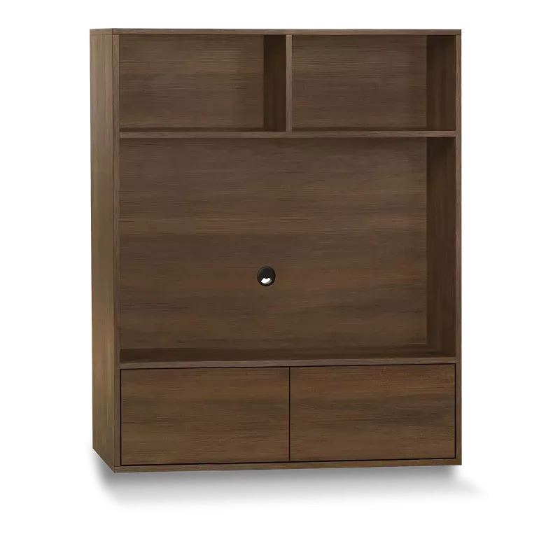 TV wandmeubel (hangend - 2 klep/ 3 open vak) Blackburn - Dark Almond