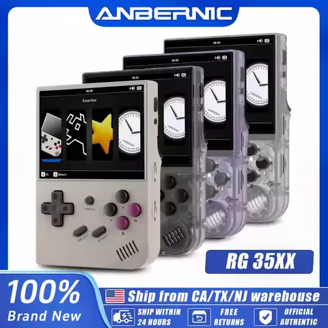 ANBERNIC RG35XX Handheld Game Console Linux System 3.5'' IPS Screen Streaming HD-Output Retro Portable Video Player Gift For Kid