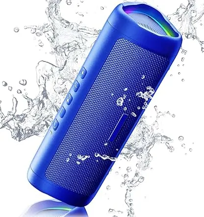 Bluetooth Speaker, 20W HD Sound, Portable Wireless, IPX5 Waterproof, Up to 24H Playtime, TWS Pairing, for Home/Party/Outdoor/Camping/Beach Essentials, Electronic Gadgets, Birthday Gift (Blue) Bluetooth Speaker, 20W HD Sound, Portable Wireless, IP…
