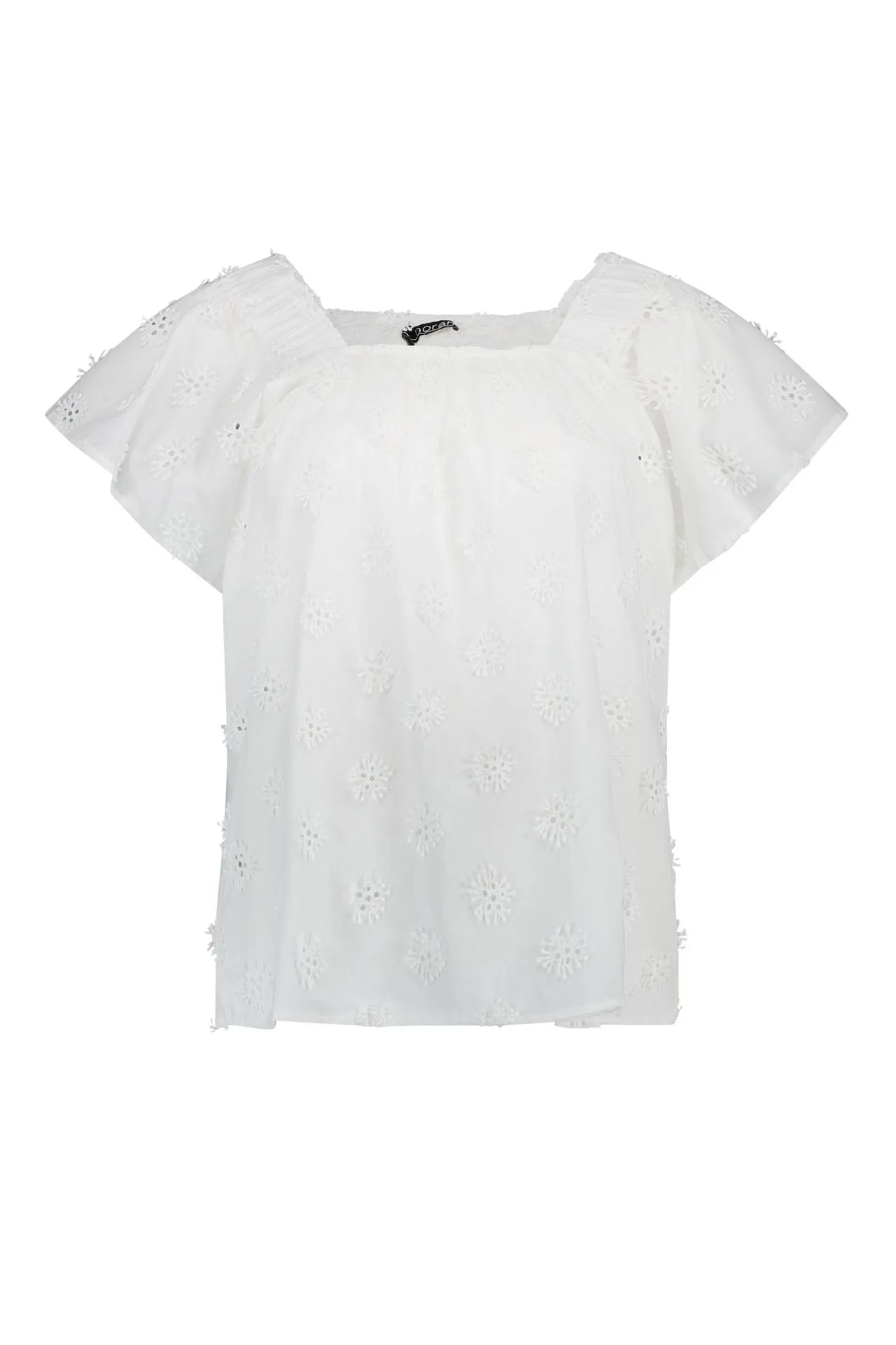 Witte blouse met vierkante hals