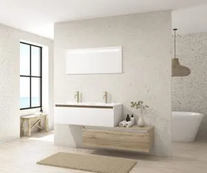 Pack mueble de baño Mapau DIJON bardolino 120 cm + doble lavabo + espejo LED