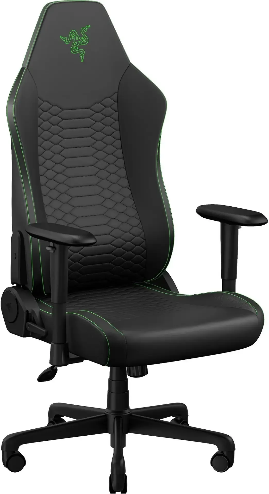 Razer Iskur V2 X NewGen Ergonomic Gaming Chair — Built-in Lumbar Support, Cooltouch Gen-2 EPU Leather, Ultra-Wide Seat Base, Adjustable 152 Degree Recline, Foam Cushions — Black/Green