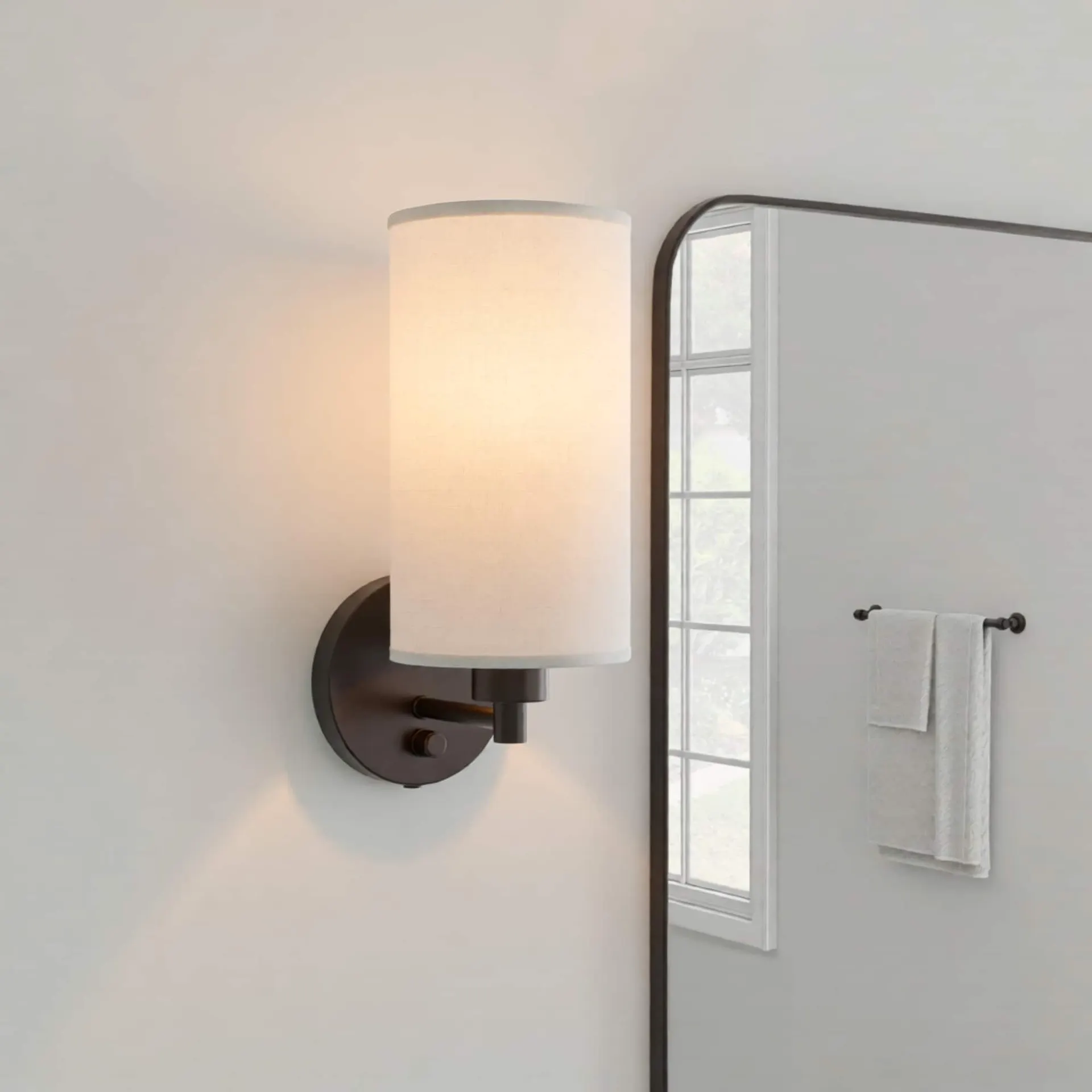 Korto 5-in W 1 -Light Matte Bronze Transitional Hardwired Damp rated Wall Sconce
