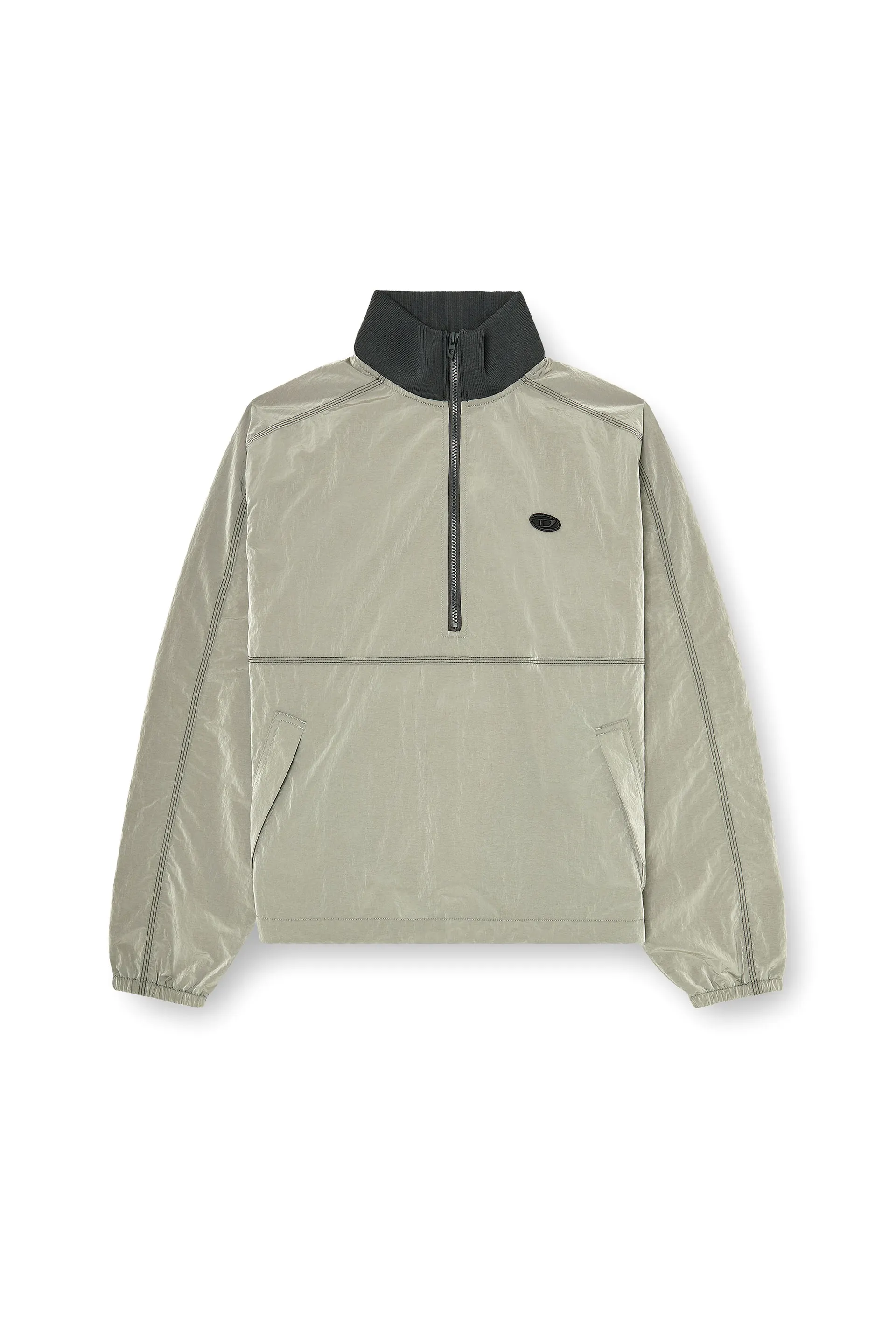 Nylon jacket with crinkle effect
