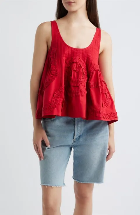 Stella Ruffle Flounce Organic Cotton Tank