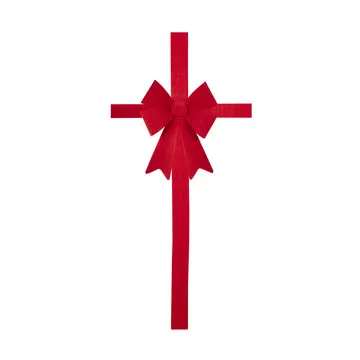 Fiocco Natalizio per Porta Rosso Decorativo