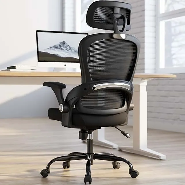 TRALT Office Chair - Ergonomic Office Chair with Back Support, Computer Chair - Home Office Desk Chair, 330 lbs Wide Seat Big and Tall Office Chairs with Headrest, Comfy Desk Chairs (Black)
