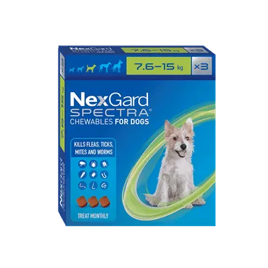 NexGard Spectra Chewables for Medium Dogs 7.6-15kg