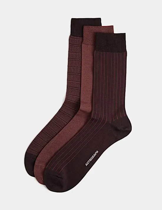 3er-Pack elegante Socken mit hohem Baumwollanteil