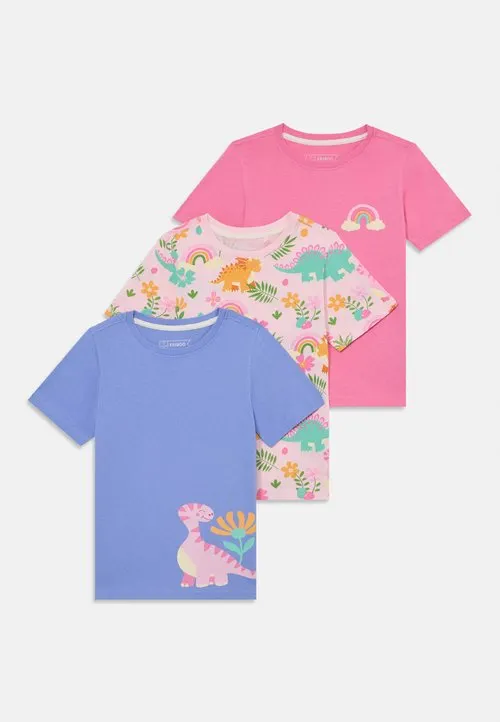 3 PACK - T-shirts med print - light pink/pink/blue