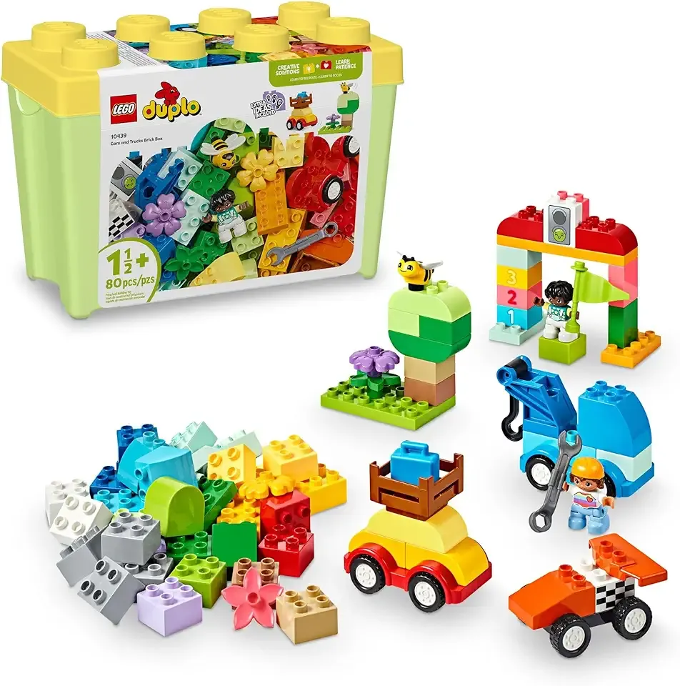 DUPLO Classic Cars and Trucks Brick Box Building Blocks - Learning & Educational STEM Toys for Toddlers, Ages 1.5+ Years - Develops Fine Motor Skills - Gift for Christmas - 10439