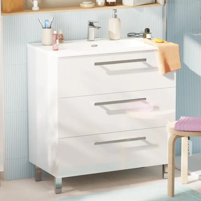 Mueble de baño con lavabo Remix2 blanco 80x45 cm