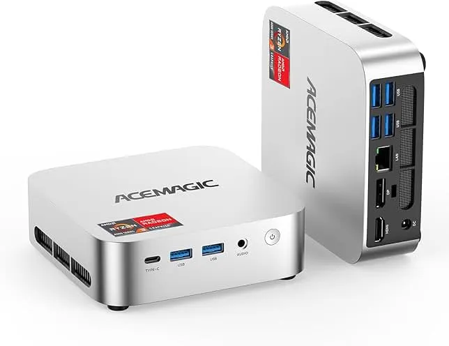 ACEMAGIC K1 Mini PC AMD Ryzen 4300U (Up to 3.7GHz), 8GB DDR4 256GB SSD, Mini Computer with Radeon Graphics, 4K Triple Display USB-C 28W…