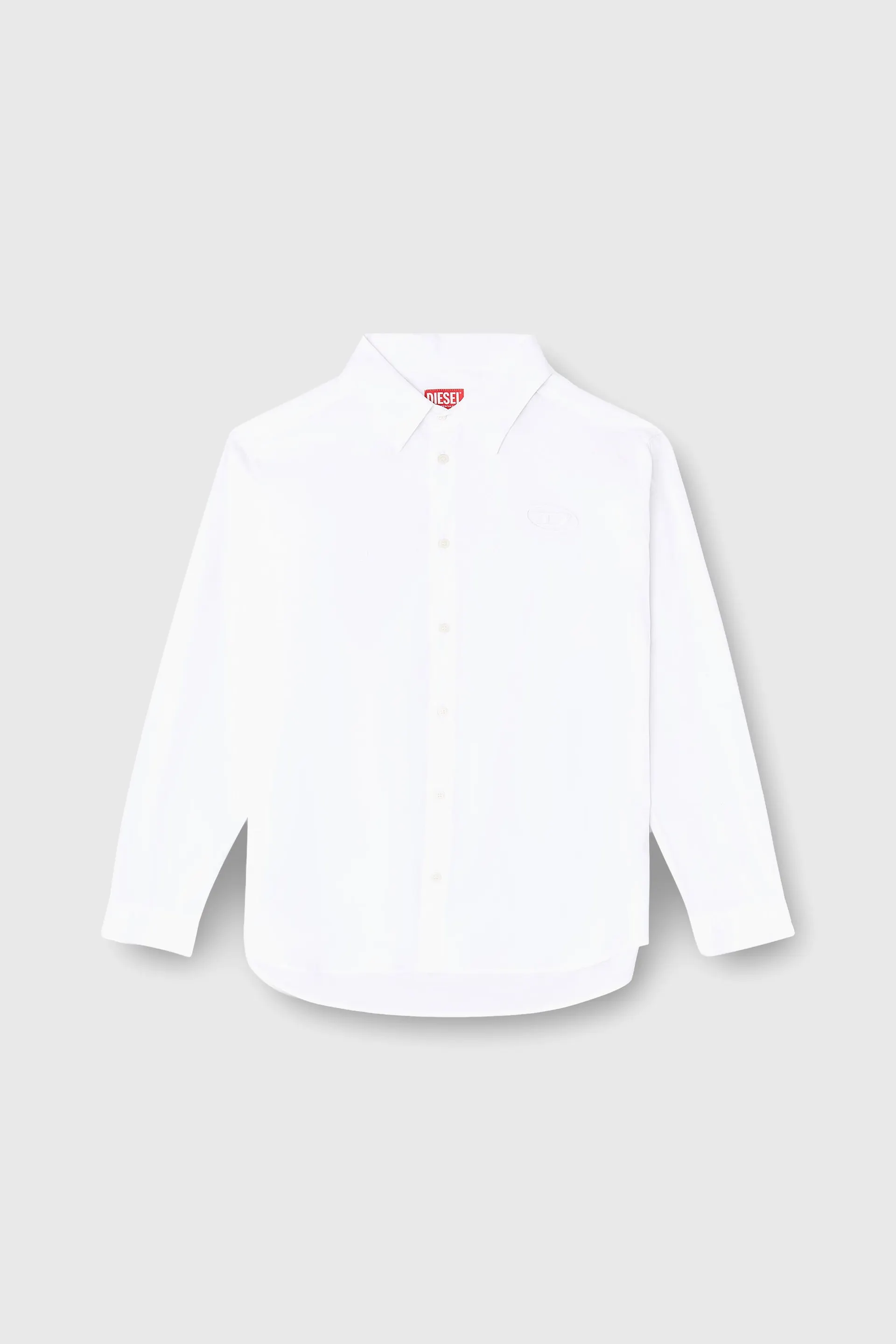 Stretch poplin shirt with embroidery