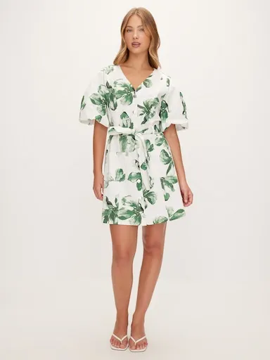 Peyton Puff Denim Mini Dress