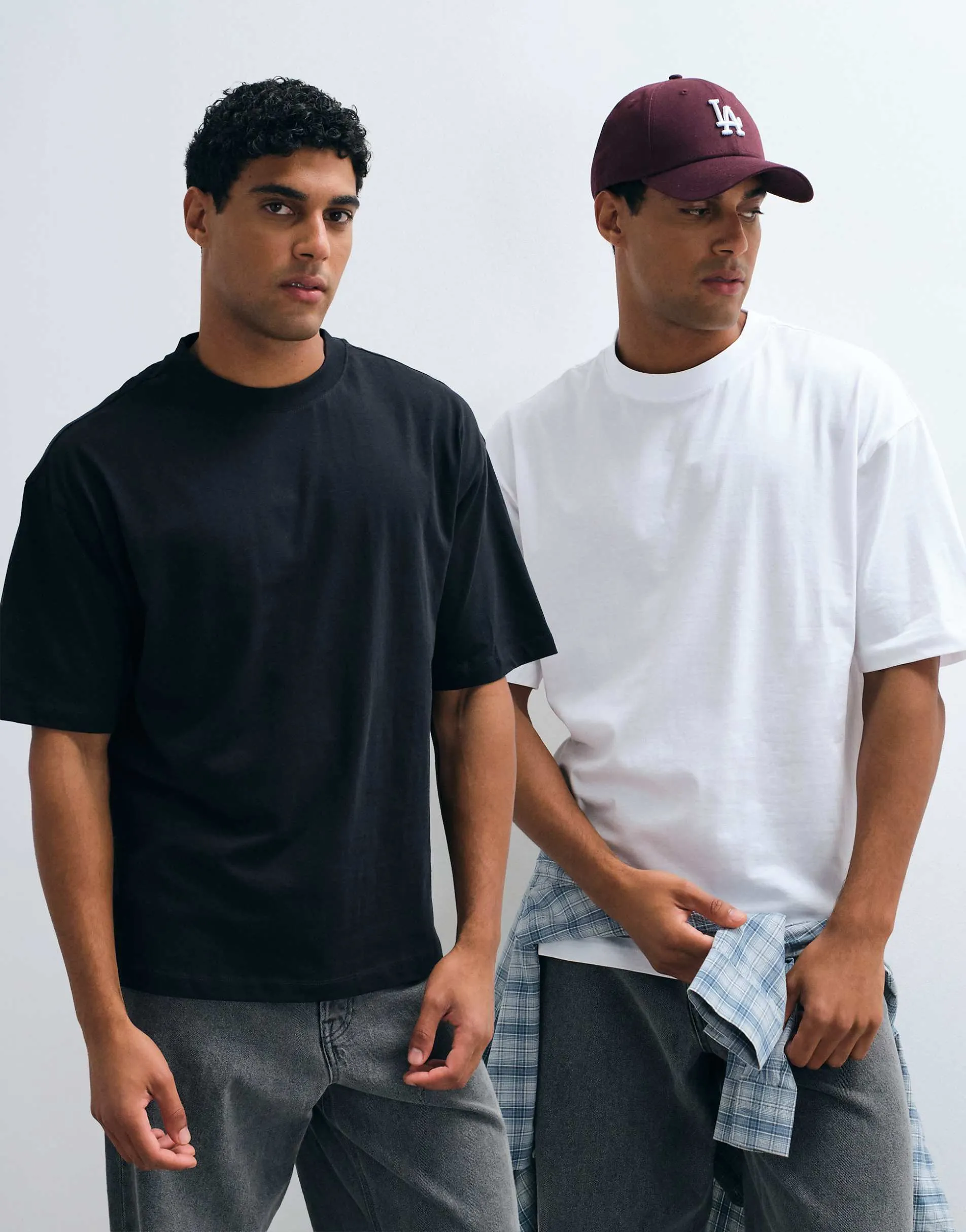 ASOS DESIGN Essentials 2 pack oversized t-shirts in white and black