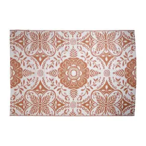 Buitenkleed damast - bruin - 160x230 cm