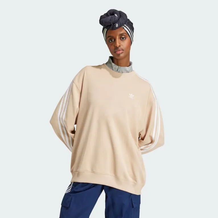 3-Stripes Oversized Crew Genser