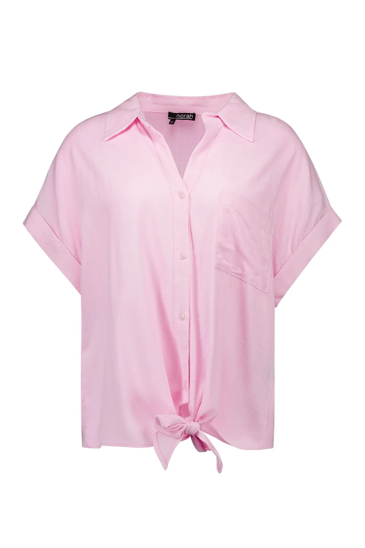 Lichtroze blouse met strikdetail
