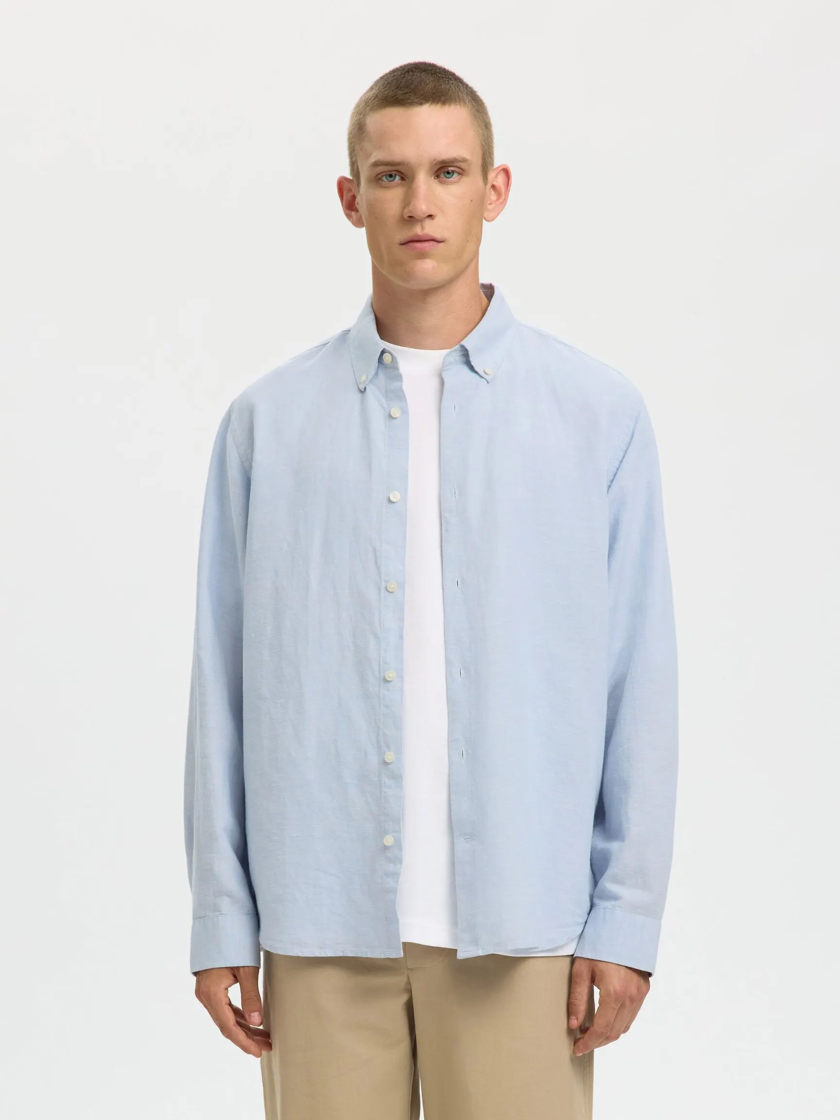 REGULAR FIT SKJORTE I LINBLANDING