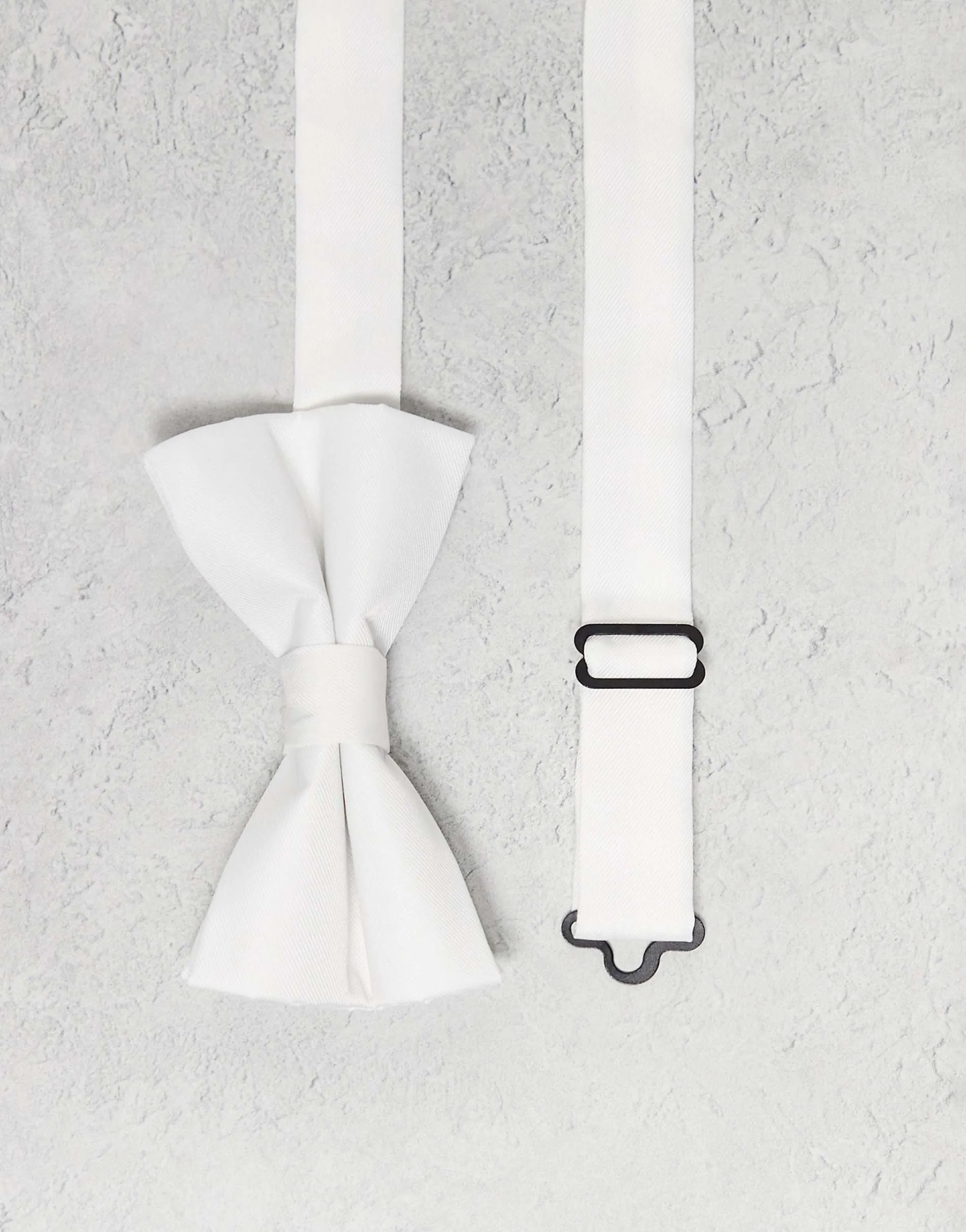 ASOS DESIGN satin bow tie in white