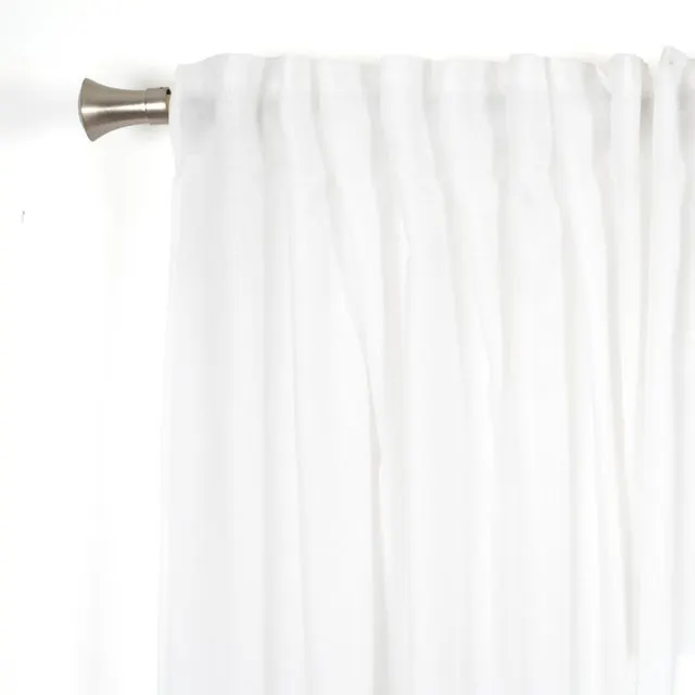 Visillo cinta fruncida, trabillas Ayden poliéster lino liso blanco INSPIRE de 300x270cm. Incluye cinta termoadhesiva
