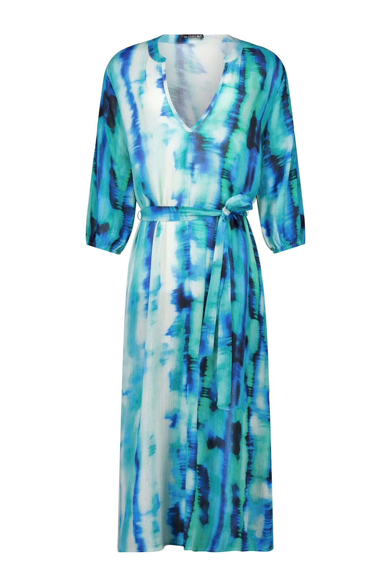 Blauwe maxi jurk met lurex