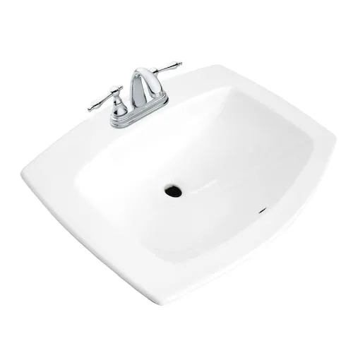 Glacier Bay Galla Rectangular Drop-In Bathroom Sink in White