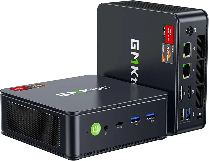GMKtec M6 Ultra Gaming Mini PC Ryzen 7640HS (Upgraded 6600H/ 6800U), 32GB RAM DDR5 1TB SSD Dual NIC LAN 2.5GbE Desktop Computers Office Home, Triple 4K Display, WiFi 6, USB4, BT 5.2, DP, HDMI 2.0