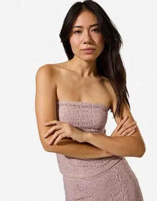 Top a fascia - Pizzo - Rosa chiaro