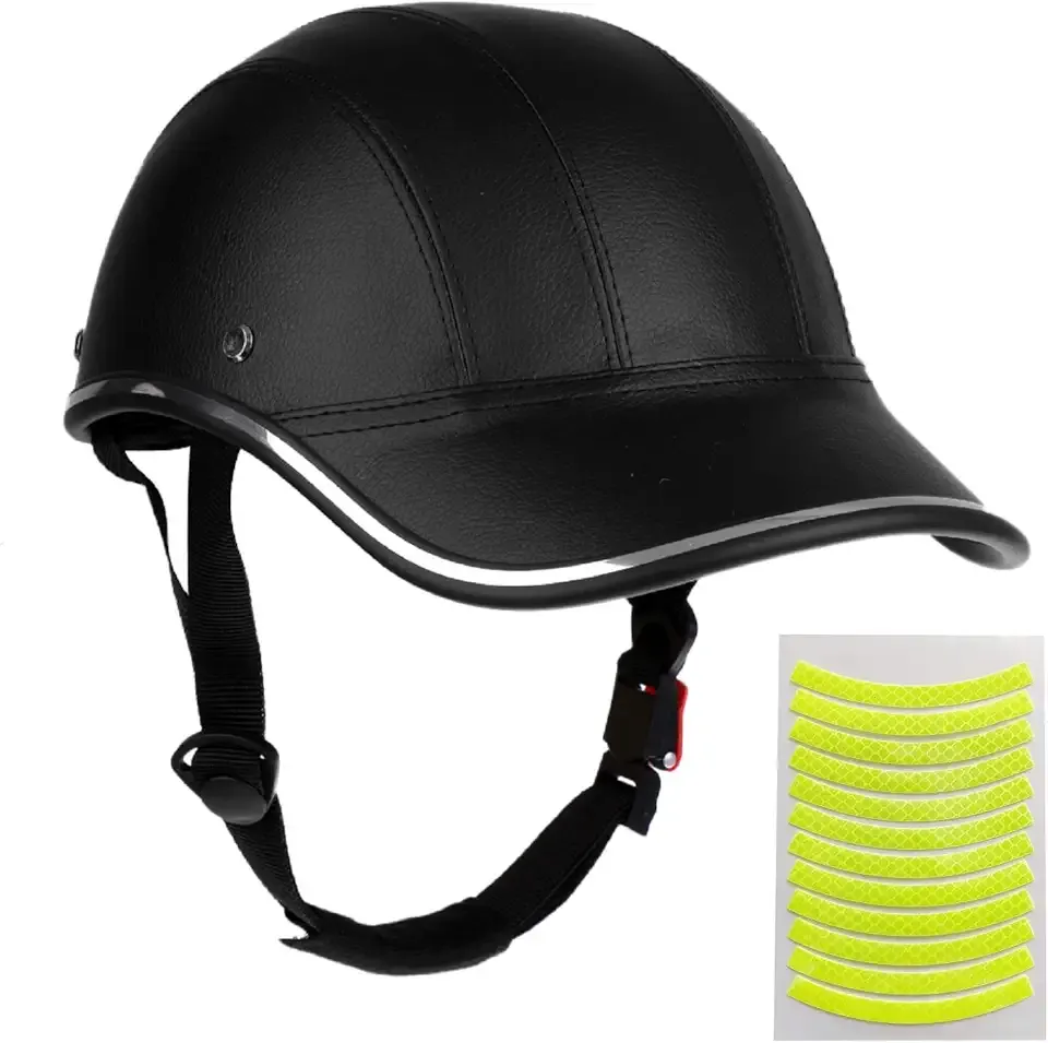 Bicycle Helmet for Adults Small/Large Bike Helmet for Women and Men Adjustable Safe Baseball Cap PU Sunshade 21.7-24.4 INCH Bike Cycling Helmets with 12PCs Reflective Sticker