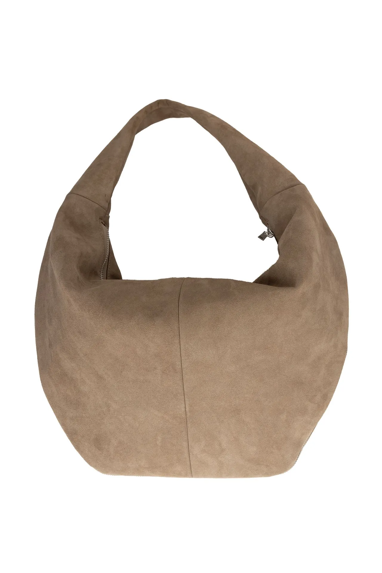 Leren taupe schoudertas