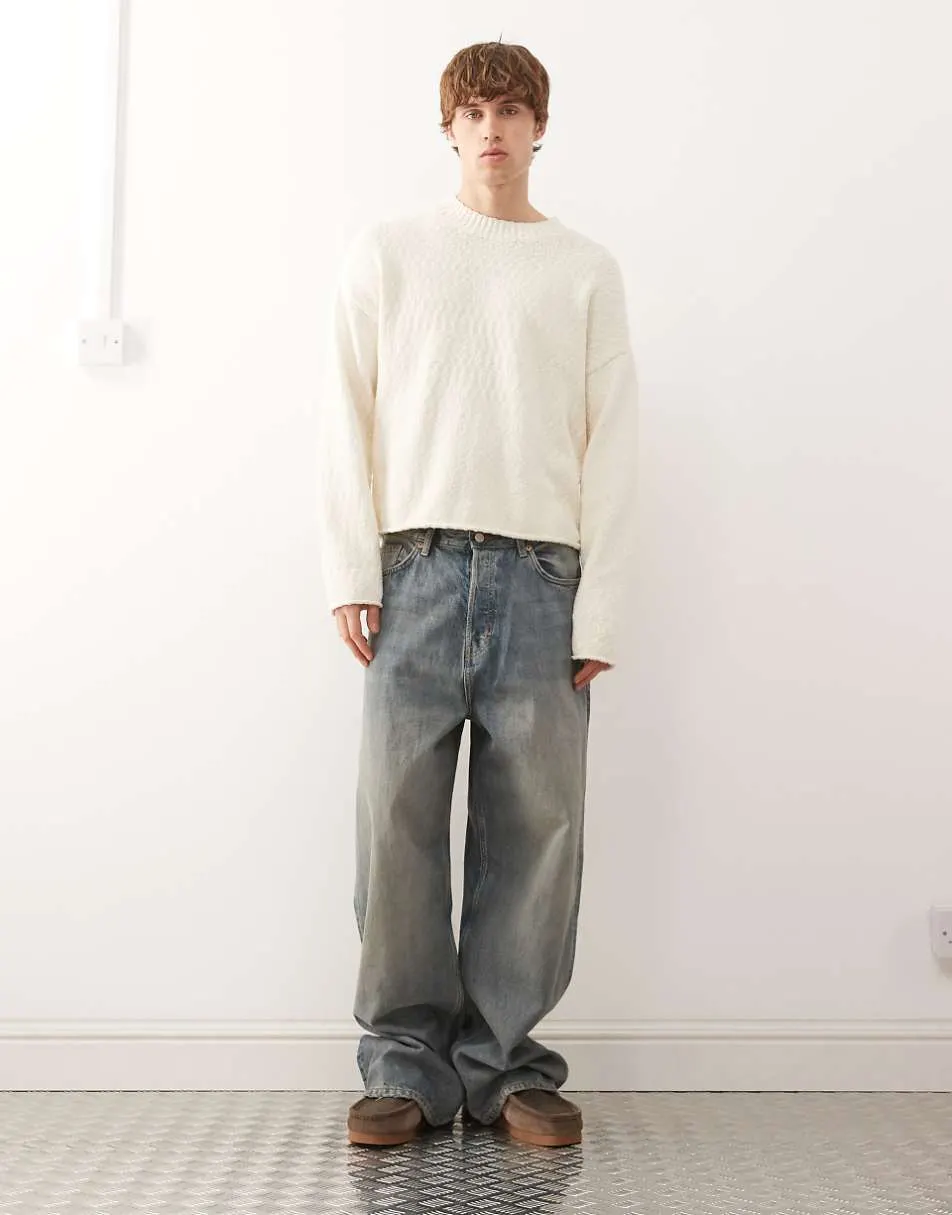 Weekday relaxed knit jumper in white
