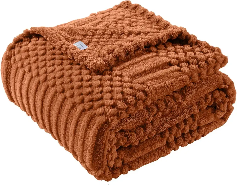 50x70 Inch Rust Throw Blanket - Soft & Fluffy Fleece, Cute & Aesthetic, Perfect for Sofa, Couch, Chair, Bed, Living Room & Bedroom, All-Season Use, Plush & Cozy Decorative Blanket