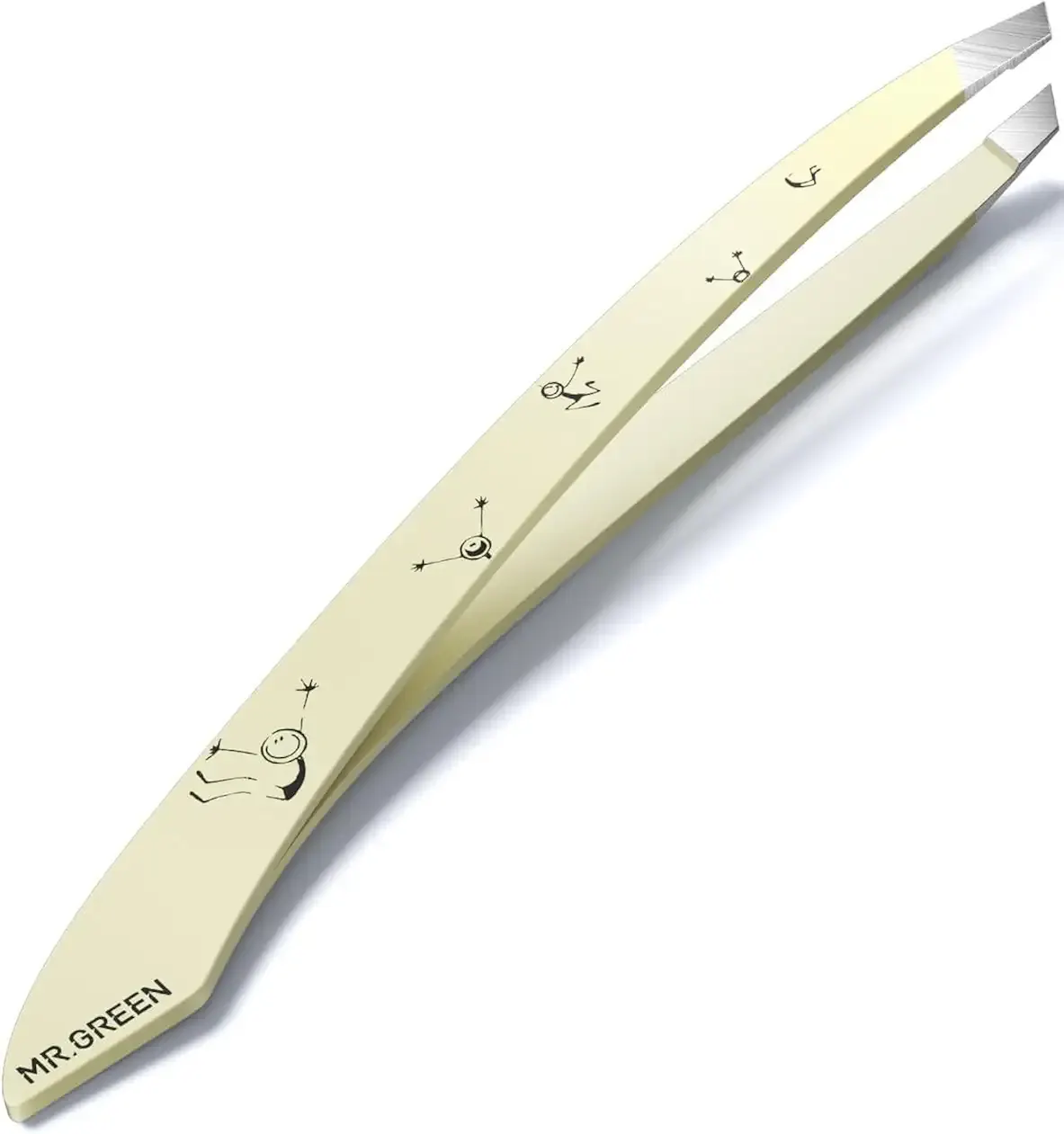 MR.GREEN Tweezers,Professional Precision Eyebrow Tweezers for Women and Men, Tweezers for Facial Hair Women, Stainless Steel Slanted Hair Removal Tweezers, Eyebrow Plucker, Ingrown hair tweezers