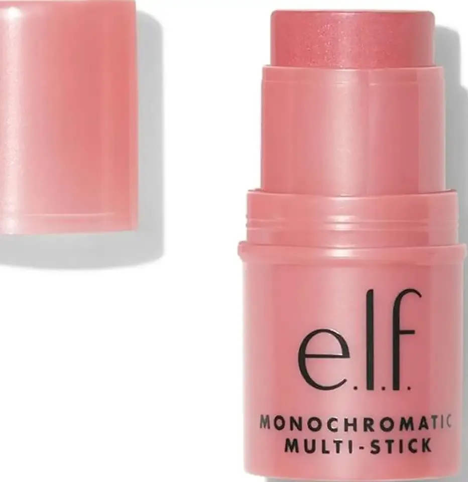 e.l.f. Monochromatic Multi Stick, Travel-Sized Luxuriously Creamy & Blendable Color, For Eyes, Lips & Cheeks, Vegan & Cruelty-Free, Dazzling Peony, 0.17 Oz