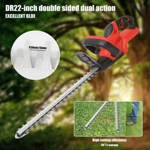 AUTRUCKER Tagliasiepi Elettrico Brushless da 22 Pollici – Attrezzo da Giardino a Batteria per la Potatura di Arbusti per con batterie Makita 21V