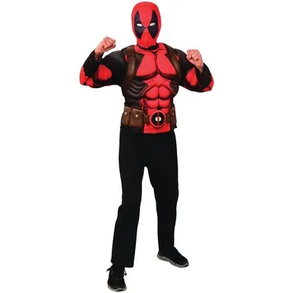 DEGUISEMENT TOP LUXE + CAGOULE DEADPOOL - TAILLE 13 - 14 ANS