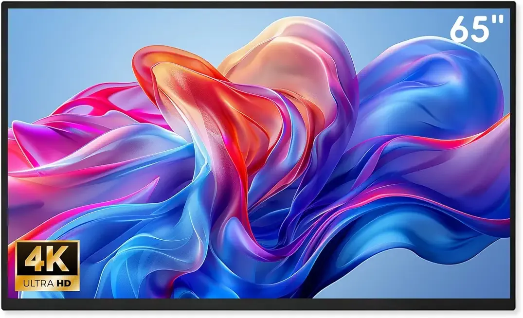 Outdoor TV, 55 inch Smart TV IP65 Waterproof Outdoor TV, 4K Weatherproof TV for Outside,Support Voice Remote Control, 2500 nit Viewable Even Under Bright Sunlight (Inches, 65)