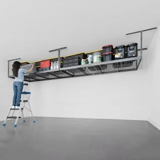SafeRacks Super Duty 4 ft x 8 ft Overhead Garage Storage Rack and Accessories Kit, 2-pack