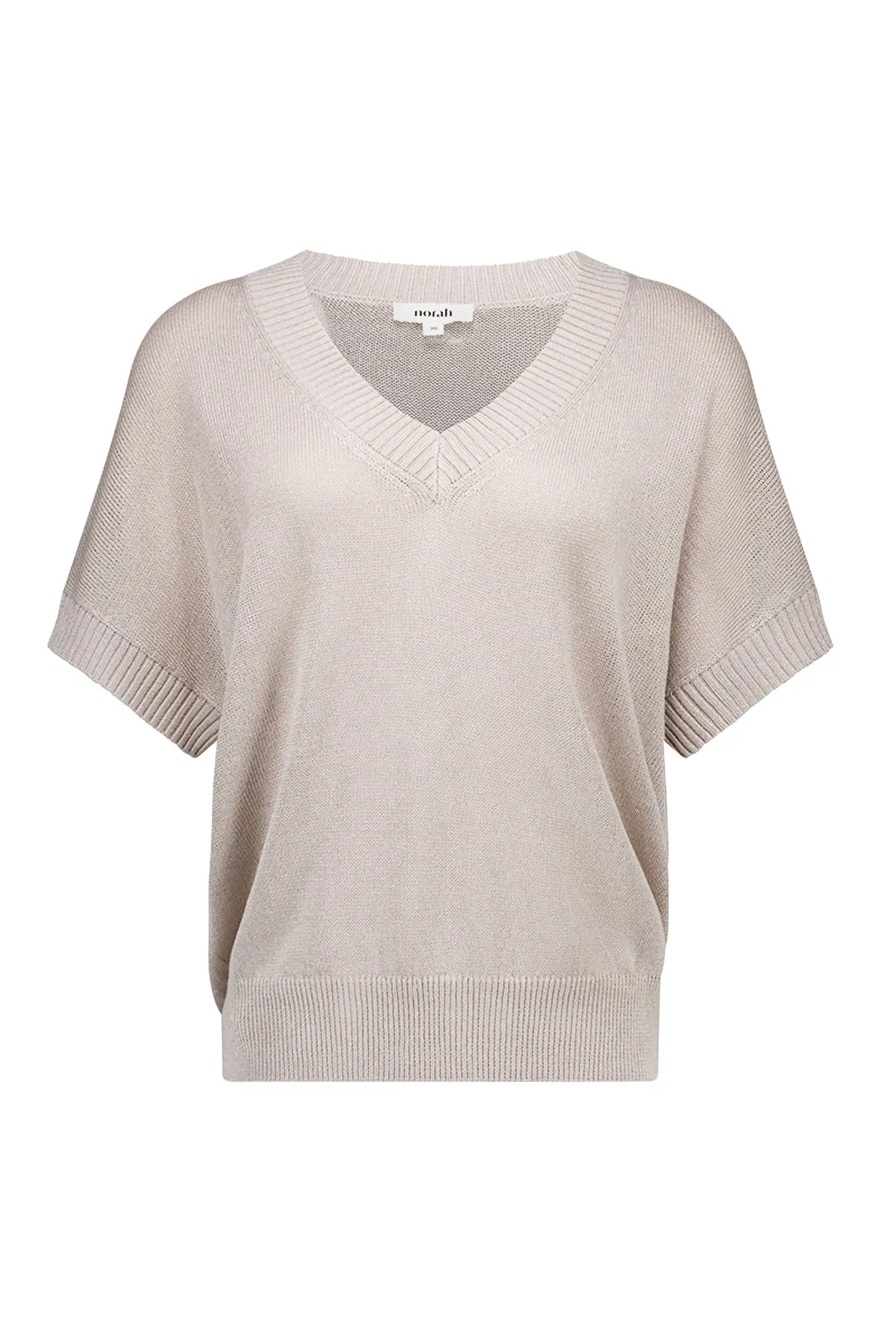 Zandkleurige gebreid shirt met lurex