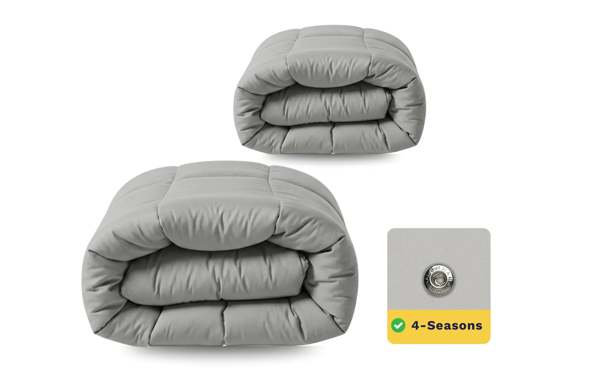 Zelesta Wonderbed Katoen Morning Grey - Dekbed zonder overtrek 4 seizoenen